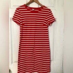 Old navy stretched white and orange striped dress